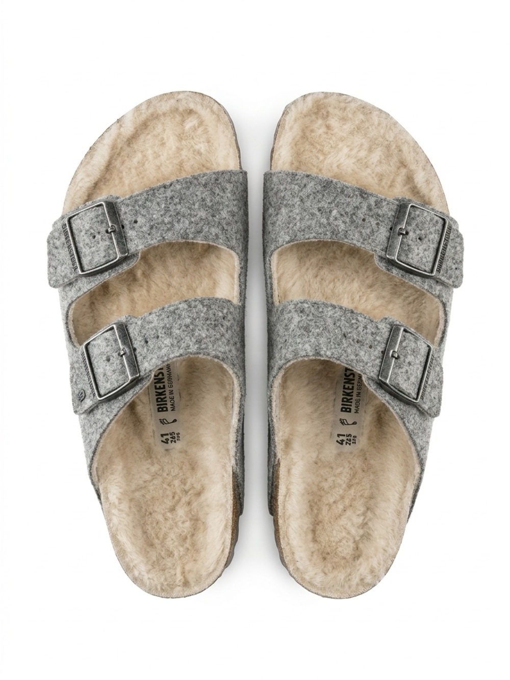 Birkenstock Arizona Shearling Sandals Grey 41